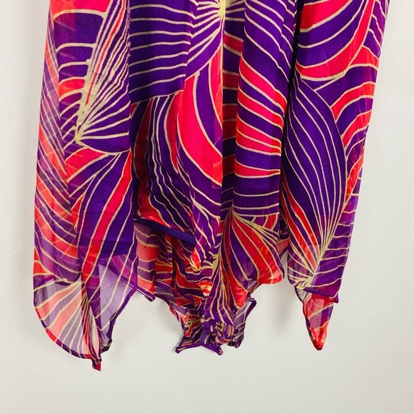 Vintage Y2K maximalist Sue Wong embellished red and purple silk dress. Size 4 - Picture 5 of 8